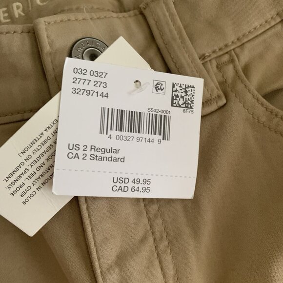 American Eagle Jegging Womens 2 Tan High Rise Next Level Stretch Skinny Pants - Picture 6 of 11